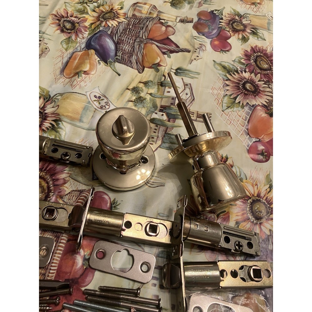 Assortment of Brass plated Door Knobs and Handles with Hardware for Interior MCM - Picture 6 of 15